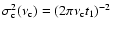 $\sigma_{\rm c}^2 (\nu_{\rm c})= (2 \pi \nu_{\rm c} t_1)^{-2}$