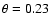 $\theta=0.23$