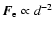$\vec
F_{\rm e}\propto d^{-2}$