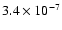$3.4 \times 10^{-7}$