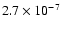 $2.7 \times 10^{-7}$