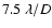 $7.5~\lambda/D$
