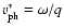 $v^{*}_{\rm ph} = \omega/q$