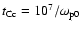 $t_{\rm Cc} = 10^{7}/\omega_{{\rm p}0}$