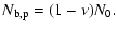 $\displaystyle N_{\rm b,p} = (1-\nu)N_{0}.$