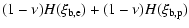 $\displaystyle (1-\nu)H(\xi_{\rm b,e}) + (1-\nu)H(\xi_{\rm b,p})$