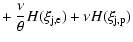 $\displaystyle + ~ \frac{\nu}{\theta} H(\xi_{\rm j,e}) + \nu H(\xi_{\rm j,p})$