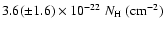 $3.6(\pm1.6)\times10^{-22}~N_{\rm H}~(\rm {cm}^{-2})$