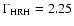 $\Gamma_{\rm
HRH}=2.25$