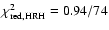 $\chi^{2}_{{\rm red}, \rm HRH}=0.94/74$