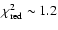 $\chi^2_{\rm red} \sim 1.2$