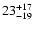 $\rm 23^{+17}_{-19}$