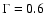 $\Gamma = 0.6$