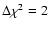 $\Delta \chi^2=2$