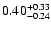$\rm0.40_{-0.24 }^{+0.33}$