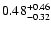 $\rm0.48_{-0.32}^{+0.46}$