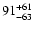 $\rm 91_{- 63 }^{+61 }$