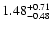 $\rm 1.48_{-0.48}^{+0.71}$