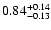 $\rm0.84_{-0.13}^{+0.14}$
