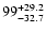 $\rm 99_{- 32.7}^{+29.2 }$
