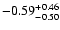 $\rm -0.59_{-0.50}^{+0.46}$