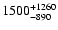 $\rm 1500_{- 890 }^{+1260 }$