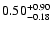 $\rm0.50_{-0.18 }^{+0.90}$
