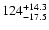 $\rm 124_{- 17.5}^{+14.3 }$