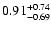 $\rm0.91_{-0.69}^{+0.74}$