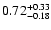 $\rm0.72_{-0.18}^{+0.33}$