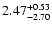 $\rm 2.47_{-2.70}^{+0.53}$