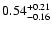 $\rm0.54_{-0.16}^{+0.21}$