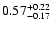 $\rm0.57_{-0.17}^{+0.22}$