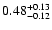 $\rm0.48_{-0.12}^{+0.13}$