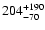 $\rm 204_{-70 }^{+190 }$