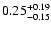 $\rm0.25_{-0.15}^{+0.19}$