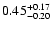 $\rm0.45_{-0.20}^{+0.17}$
