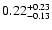 $\rm0.22_{-0.13}^{+0.23}$