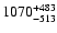 $\rm 1070_{- 513 }^{+483 }$