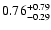 $\rm0.76_{-0.29 }^{+0.79}$