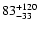 $\rm 83_{-33 }^{+120 }$