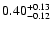 $\rm0.40_{-0.12}^{+0.13}$