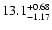 $\rm 13.1_{-1.17}^{+0.68}$