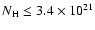 $N_{\rm H}\leq3.4\times10^{21}$
