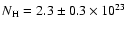 $N_{\rm H}=2.3\pm0.3\times10^{23}$