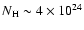 $N_{\rm H}\sim4\times10^{24}$