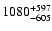 $\rm 1080_{- 605 }^{+597 }$