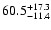 $\rm 60.5_{-11.4}^{+17.3}$