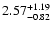 $\rm 2.57_{-0.82}^{+1.19}$