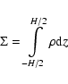 \begin{displaymath}%
\Sigma = \int\limits_{-H/2}^{H/2} \rho {\rm d}z
\end{displaymath}
